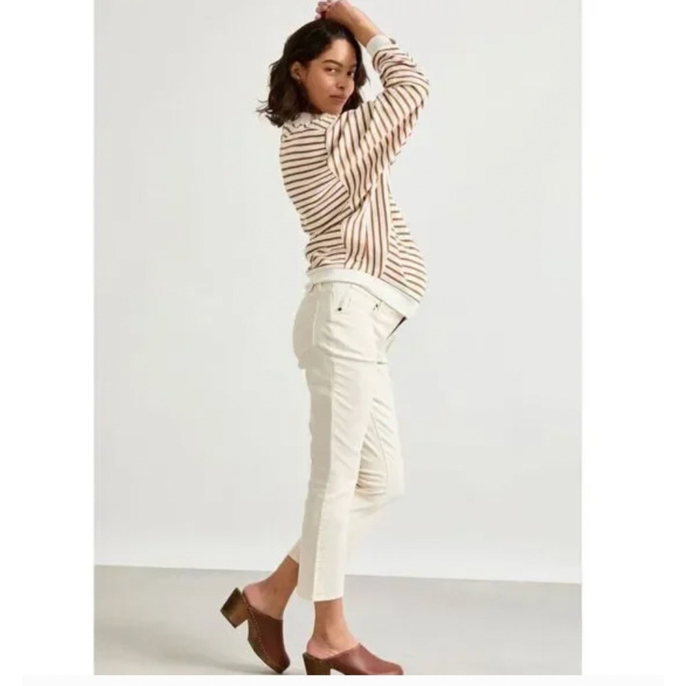 Hatch Cream Straight Leg Maternity Jeans